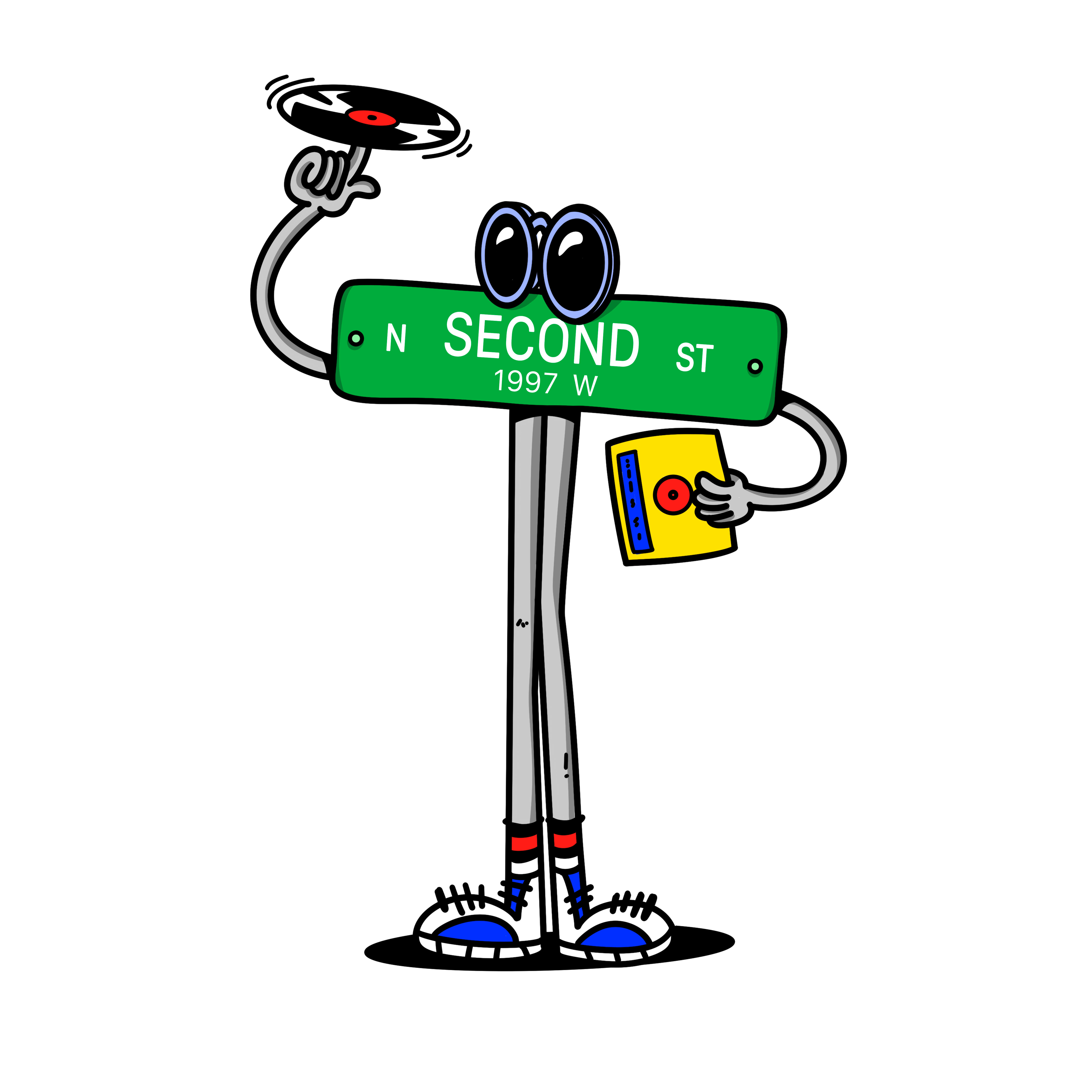 Street sign character illustration